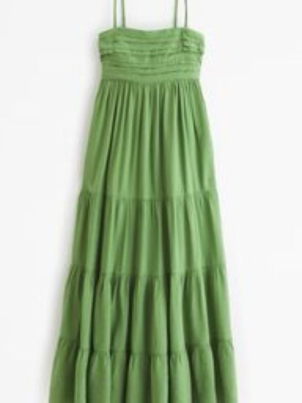 Abercrombie & Fitch Green Tiered Maxi Sundress Sz-SP